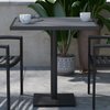 Flash Furniture 30" SQ Outdoor Gray Wash Faux Teak Poly Slat Table XU-DG-HW1045-GY-GG